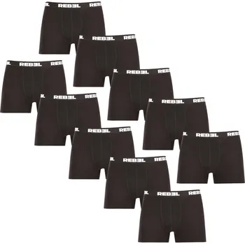 Boxerky 10PACK pánské boxerky Nedeto Rebel černé (10NBR001) L Možnost vrácení zboží ZDARMA do 120 dnů!