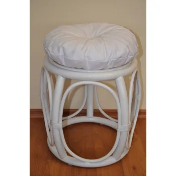 Polstr na ratanovou taburetku bílý - průměr 35 cm