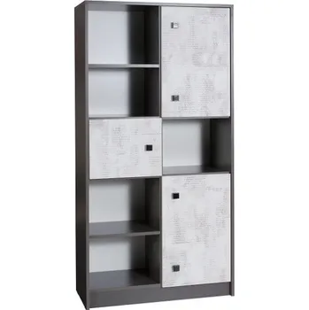 Knihovna Regál TOMMY 07, Grafit/Enigma