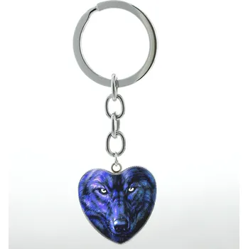 Klíčenka vlk (srdce) 8 (Přívěšek na klíče vlk)