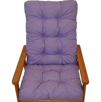 Polstr na zahradní křeslo s mašlí - látka fialový melír