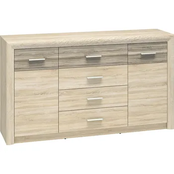 Ložnicová sestava Komoda CASTEL 08, Sonoma světlá/Sonoma Trufla