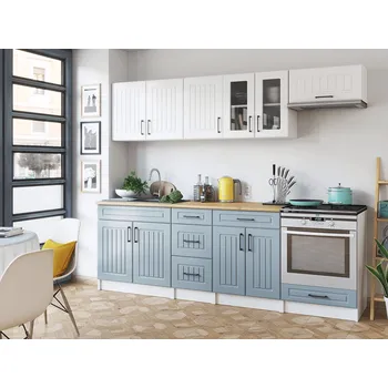 Kuchyňská linka Kuchyňská linka Běla 240/240 bílá/denim MAT