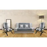 Sedací souprava Jola 3F+1+1 šedá/dřevo wenge