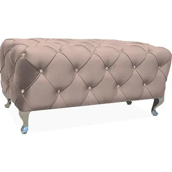 Taburet Taburet HESTIA VELVET, béžový Bluvel 28/stříbrná