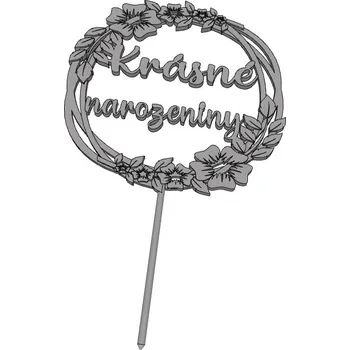 Krásne narozeniny č.8- plastový zápich - Měděná