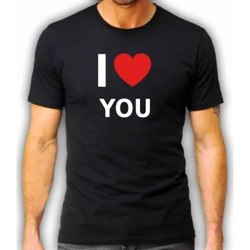 Pánské tričko pánské tričko I LOVE YOU L Bílá