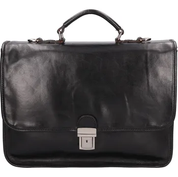 Pánská aktovka Pánská kožená aktovka Italia Berten - černá