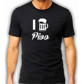 Pánské tričko pánské tričko MILUJI PIVO text XXL Bílá