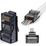 W-Star RJ45EZ5KS - Konektor UTP RJ45EZ Cat5e 100ks pozlacený, černá, pass through