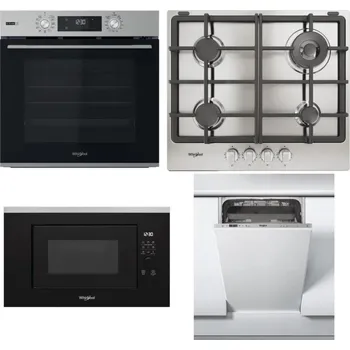 Set domácích spotřebičů WHIRLPOOL OMSK58RU1SX + WHIRLPOOL TGML 661 IX R + WHIRLPOOL WMF200G + WHIRLPOOL WSIC 3M27 C