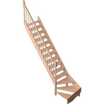 DOLLE SAVOIE Podstupnice: Bez podstupnic, Zábradlí: Soustružené dřevěné sloupky, Vedení schodů: O 1/4 vlevo