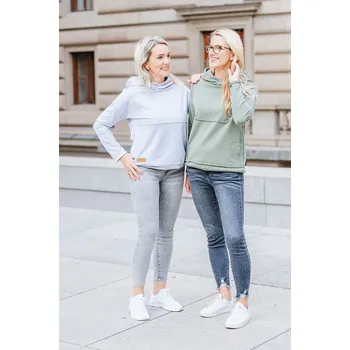 Dámská mikina Dámská tepláková mikina s kapucou BASIC No.2 šedá - MIKABA2GRL