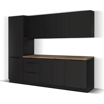 Kuchyňská linka Kuchyňská linka Siena černá matná, Sestava A, 260 cm