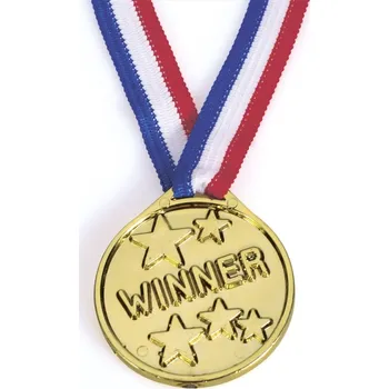 Zlatá medaile s nápisem Winner