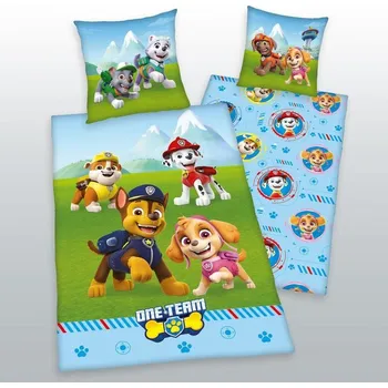 Povlečení Detexpol Paw Patrol One Team 140 x 200, 70 x 80 cm zipový uzávěr