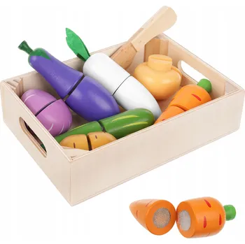 Hra na obchod Iso Trade Dřevěná sada ovoce/zeleniny na krájení 9 ks