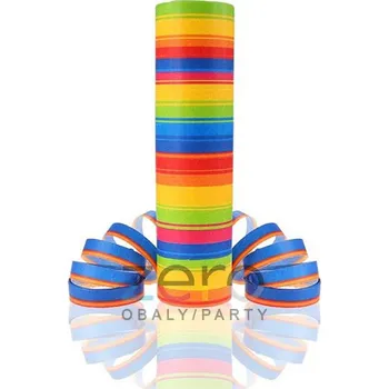 Konfeta Serpentýny barevné 18 ks x 4 m (12,5 cm) - rovné pruhy barevné