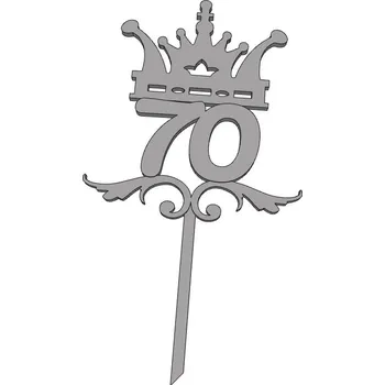 Výuková hračka Číslice 70 s korunou - plastový zápich - Modrá