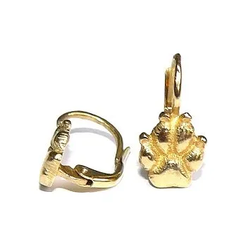 Náušnice Zlaté náušnice tlapky - NK1333 - žluté zlato (Náušnice tlapka ve žlutém zlatě)