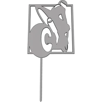 Motorka v rámečku - plastový zápich - Modrá