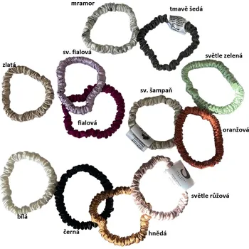 Různobarevné gumičky do vlasů 1 ks, WHITE ORCHID Barva hedvábí: světle růžová