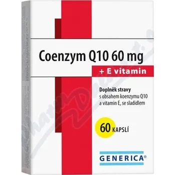 Lék na srdce, cévy a krev Coenzym Q10 60 mg + E vitamin Generica cps.60