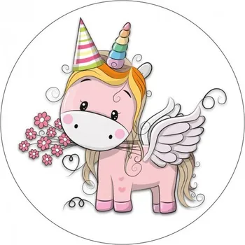Jedlá dekorace na dort Jednorožec jedlý papír č.3