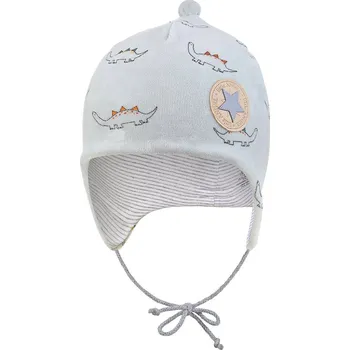 Módní doplněk Little Angel Čepice Nicki Outlast® šedá-dino velikost 3 (42-44 cm)