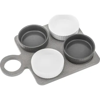 Set 4 servírovacích misek s podnosem Villa Altachiara Yin&Yang, 29 x 21,5 cm ID_1426149