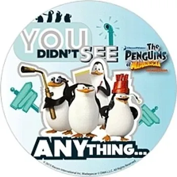 Jedlá dekorace na dort Tučňáci z Madagaskaru č.4 jedlý papír