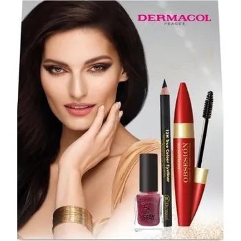 Kosmetická sada DERMACOL Obsesion Set Obsesión dárková sada (Obsesión objemová řasenka, dřevěná tužka na oči č. 8 black)