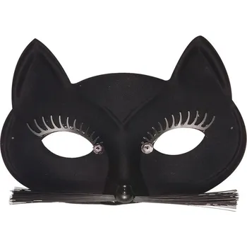 Karnevalový doplněk Škraboška - Kočka - černá