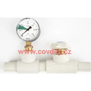 Ventil Škrtící ventil s manometrem 25 mm