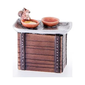 Vánoční dekorace Ornatis Podnos s polévkou a veverkou Provedení: Malované, Velikost stojících figur dospělých postav: 8 cm