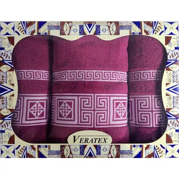 Ručník Veratex Dárková sada ručník Řecká kolekce froté, výběr ze 2 barev Barva: vínová