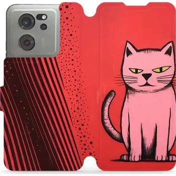 Pouzdro na mobilní telefon Flipové pouzdro Mobiwear - Xiaomi 13T / 13T Pro - VP54S Kocourek (Knížkové flip pouzdro, obal, kryt na mobil Xiaomi 13T / 13T Pro - VP54S Kocourek, materiál Umělá kůže + TPU - ochrana 360°, stojánek, silikonová vanička, magnetické zavírání)