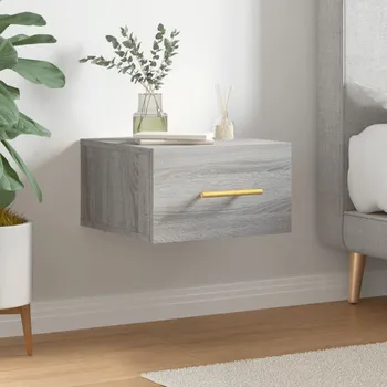 Noční stolek vidaXL Nástěnný noční stolek 35 x 35 x 20 cm [829798] Barva: šedá sonoma