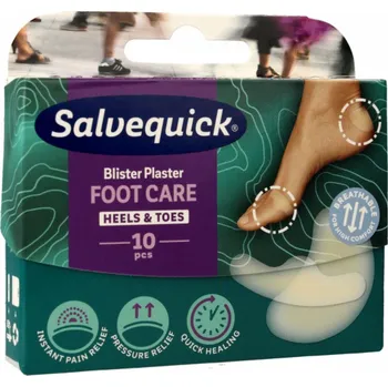 Náplast Salvequick Salvequick Náplasti pro péči o nohy na puchýře a odřeniny 1 balení - 10 ks