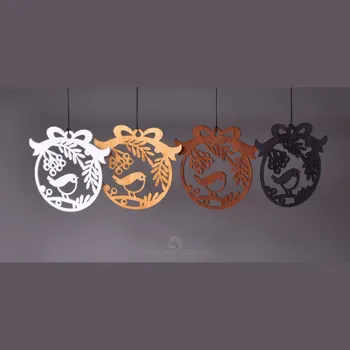 Vánoční ozdoba WoodenPuzzle.cz Dřevěná ozdoba kulatá - Ptáček Barva: Dubová lazura