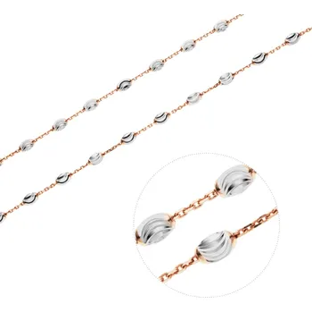 Řetízek Bealio BEALIO Stříbrný náhrdelník OVÁLKY MĚSÍČNÍ brus ROSE Délka řetízku: 50 cm 03-06967-1698