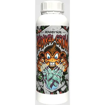 Hnojivo Monkey Radikal Grow 1L (Radikal Grow je rostlinný metabolický urychlovač. Tento lektvar je složený z dusíku, fosforu a hořčíku, které jsou navázány na aminokyselinami, které podporují produkci ligninu a růst rostlin celkově.)