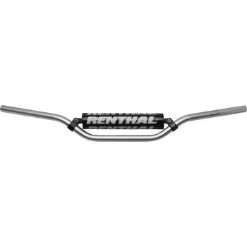 RENTHAL řídítka 7/8 CALA 22mm MX HANDLEBAR SILVER SUZUKI RM/RM-Z 125/250 96-01 PADDED, barva stříbrná s hrazdou HONDA XR650R rok 99-07