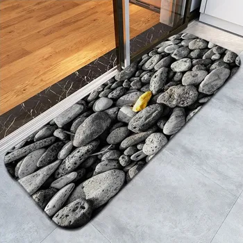 Koupelnová předložka Apex® produktová řada 3D Interiérové předložky s 3D potiskem 60/120 - Šedé kameny