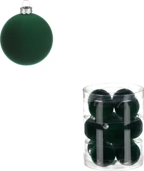 Vánoční ozdoba Autronic VAK133 GRN sametová koule 5 cm zelená 12 ks