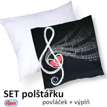 Polštář Apex® Povláček na polštářek Microtop - Jazz - Polštářek s výplní (100% pes kuličkové duté vlákno)