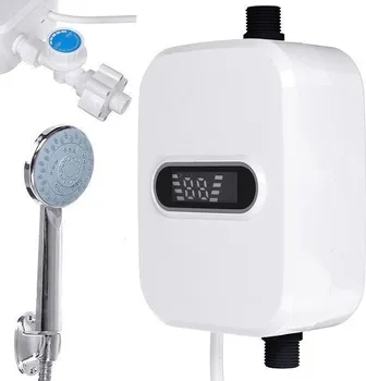 Průtokový ohřívač Elektrický průtokový ohřívač vody se sprchou bílý 3500 W