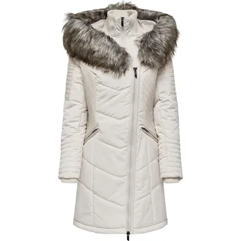 Dámský kabát Only Hooded Puffer Jacket 15295396 Pumice Stone
