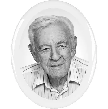 Smuteční dekorace Keramické foto na hrob, ovál hladký, 7 x 9 cm, černobílý, bez dekoru