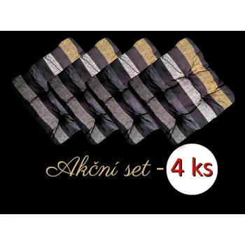 Podsedák Apex® Apex Prošívaný sedák Bamberk - Šedé pruhy - Výhodná sada - 4 ks